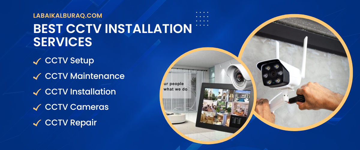 Blue Simple CCTV Installation Services Instagram Post (1200 × 500px)